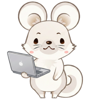 パソコンを持ったネズミ